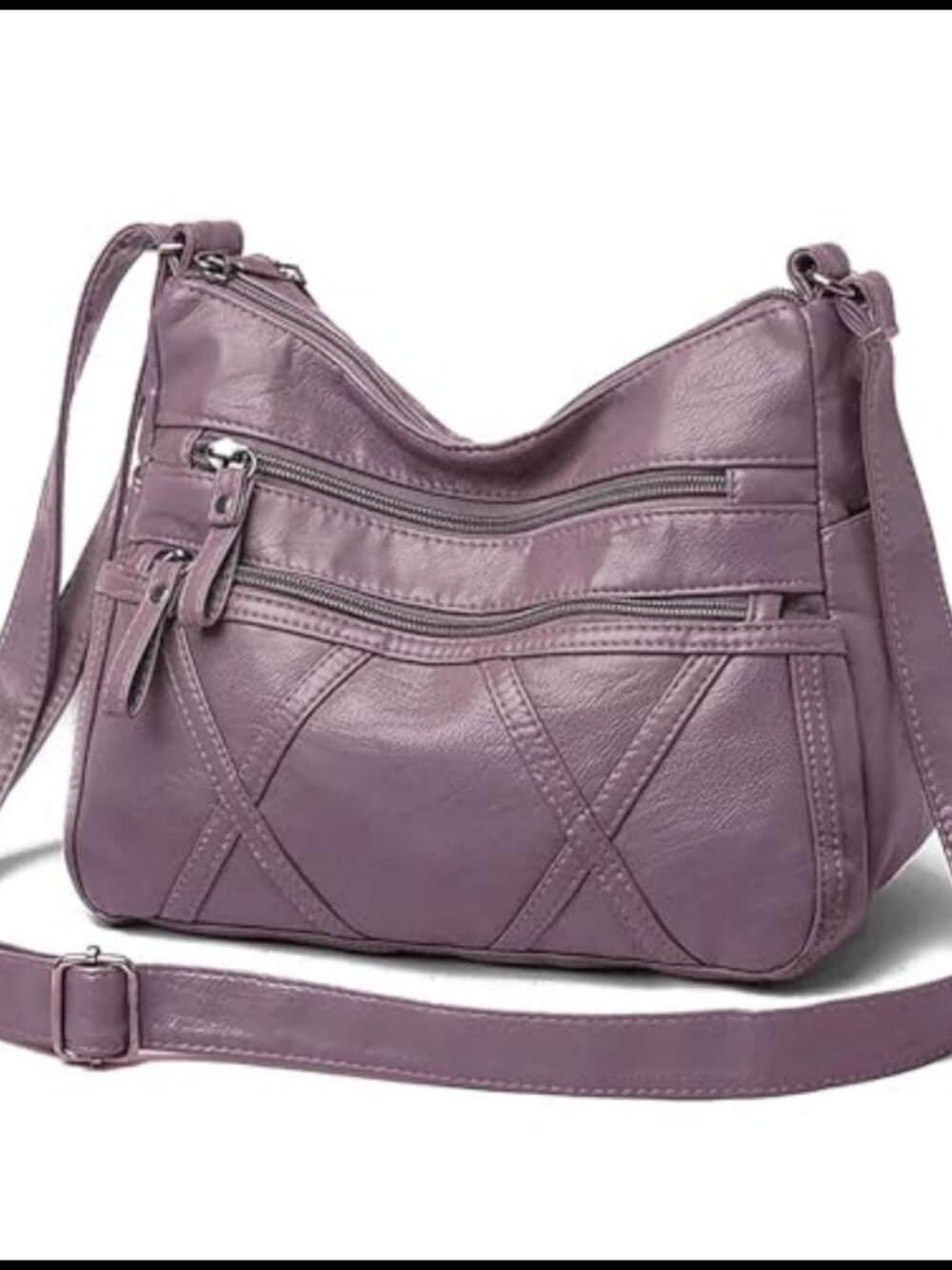 Small Crossbody Bag for Women Washed PU Leather Shoulder Purse